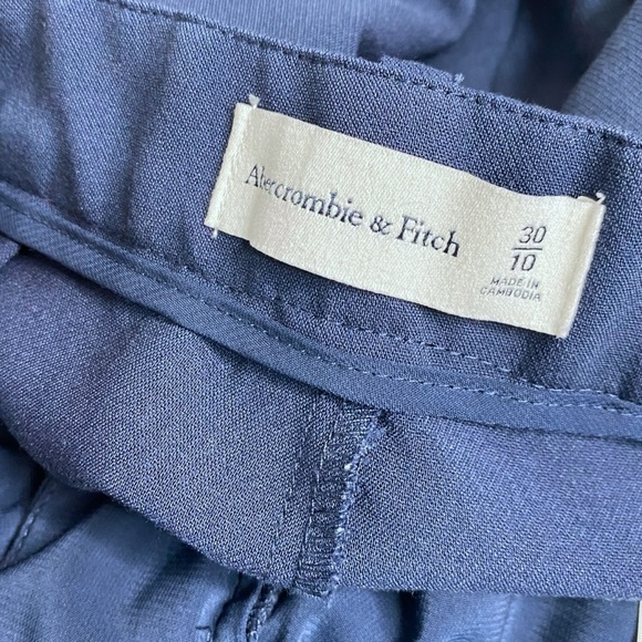 Abercrombie & Fitch Navy Sloane Tailored Wide Leg Pants Trouser Womens Size 10 - Picture 7 of 8
